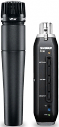SHURE SM57-X2U Цифровой комплект для записи инструментальный кардиоидный микрофон SM57 и USB-адаптер X2u с предусилителем и выходом на наушники