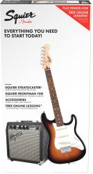 FENDER Squier Stratocaster® Pack, Laurel Fingerboard, Brown Sunburst, Gig...
