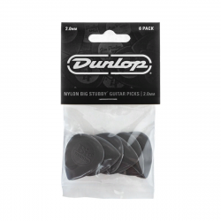 Dunlop 445P200 Big Stubby Nylon 6Pack  медиаторы, толщина 2 мм, 6 шт.