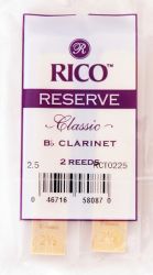 RCT0225 Reserve Classic Трости для кларнета Bb, размер 2.5, 2шт., Rico
