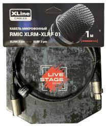 Xline Cables RMIC XLRM-XLRF 01 Кабель микрофонный  XLR 3 pin male - XLR 3 pin female длина 1м