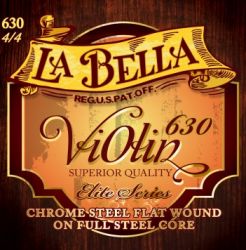 630-1/2 Комплект струн для скрипки размером 1/2, сталь, La Bella