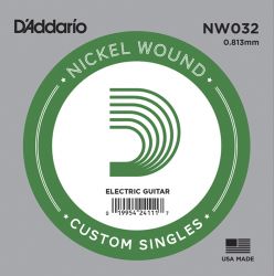 NW032 Nickel Wound Отдельная струна для электрогитары, .032, D'Addario