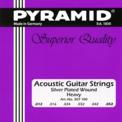 307100 Silver Wound Комплект струн для акустической гитары, 12-52, Pyramid