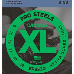 D`Addario EPS530  струны для электрогитары ProSteel EXTRA SUPER LIGHT 8-38