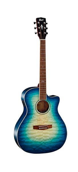 GA-QF-CBB-Bag Grand Regal Series Электро-акустическая гитара, с вырезом, с чехлом, синяя, Cort