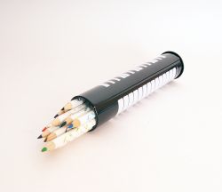 LPB-112M-2 Цветные карандаши в черном пенале, Rin
