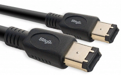 STAGG NCC1,5FW6 - кабель FireWire - 6-pin to 6-pin - совместимый с FireWire 400 - позолоченные разъемы ,цвет - черный, длина 1,5 метра