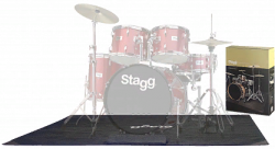STAGG SCADRU1815 LITE - коврик для барабанщика. Материал: Полиэстер.Прорезиненная антискользящая основа.Толщина коврика - 3 мм.Цвет - чёрный.В комплекте - сумка для переноски.
