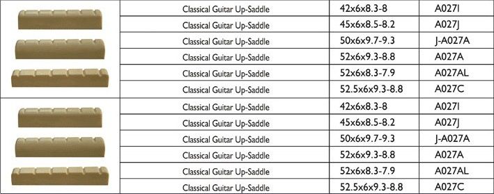 A027J Порожек верхний для акустической гитары, 45х6х8,5-8,2мм, Alice
