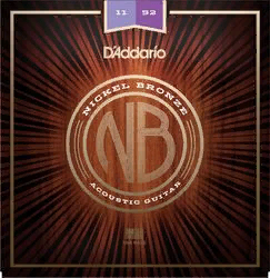 D`Addario NB1152  Струны для акустической гитары никелированная бронза, Custom Light 11-52