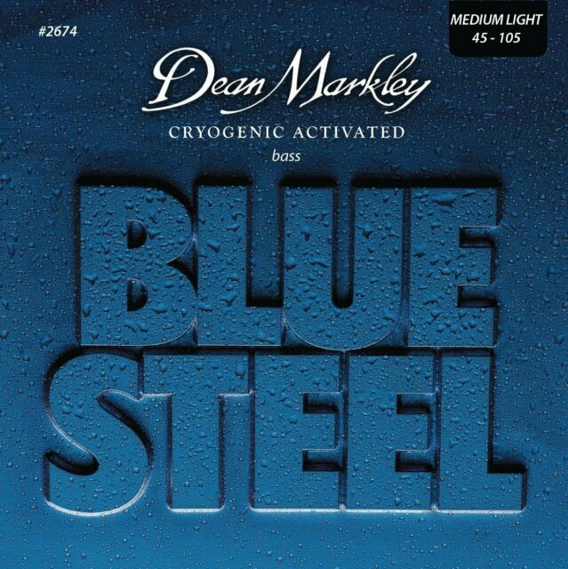 DM2674 Blue Steel Комплект струн для бас-гитары, сталь, 45-105, Dean Markley