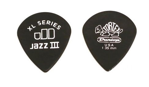 498P1.35 Tortex Jazz III XL Медиаторы 12шт, толщина 1,35мм, Dunlop