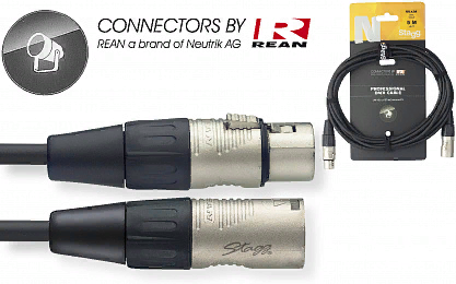 STAGG NDX5R-DMX кабель XLR-XLR, длина: 5 м.Цвет: черный