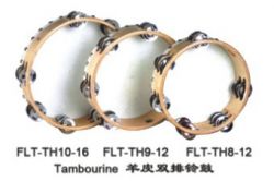 FLT-TH10-16 Тамбурин с кожей с 16 бубенцами Fleet