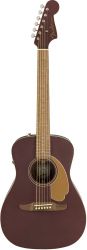 FENDER Malibu Plyr Burgundy Satin WN электроакустическая гитара, цвет бордовый