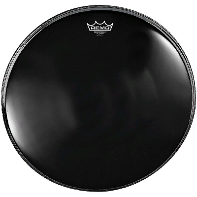 Remo P4-1422-C2  22"Powerstroke ebony, пластик для бас бараб. чёрн. с демп. кольцом, двойной, наклейка