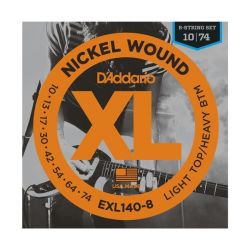 D`ADDARIO EXL140-8 NICKEL WOUND 8-STRING LIGHT TOP/HEAVY BOTTOM 10-74