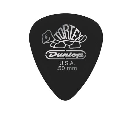488P.50 Tortex Pitch Black Standard Медиаторы 12шт, толщина 0,50мм, Dunlop