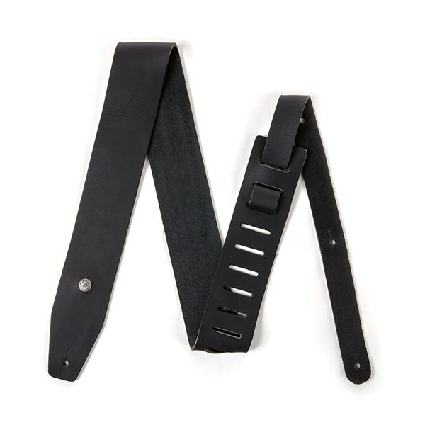 BMF12BK BMF Ремень для гитары, черный, кожаный, ширина 2.5", Dunlop