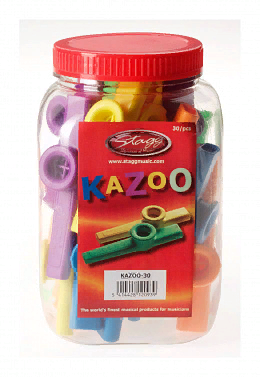 KAZOO-30 Казу-"Гуделка", разные цвета,  в прозрачной банке
