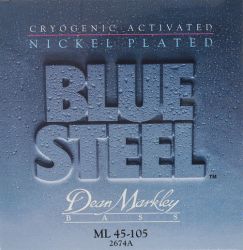 DM2674A Blue Steel NPS Комплект струн для бас-гитары, никелированные, 45-105, Dean Markley