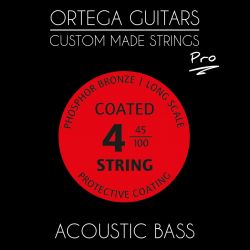 ABP-4 Pro Комплект струн для акустической бас гитары, с покрытием, 45-100, Ortega