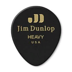 Dunlop 485P03HV Celluloid Black Teardrop Heavy 12Pack  медиаторы, жесткие, 12 шт.