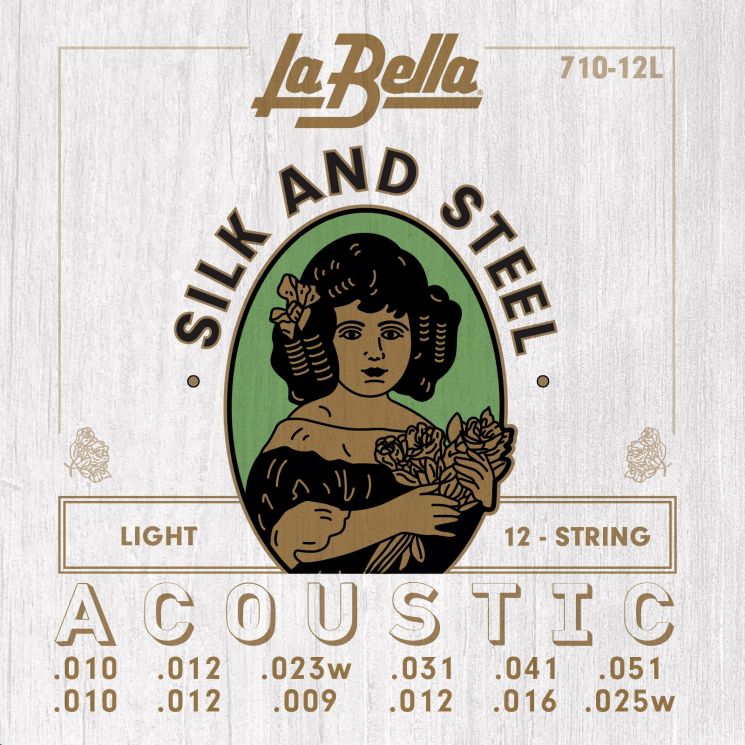 Струны для 12-ти струнной акустической гитары LA BELLA 710-12L