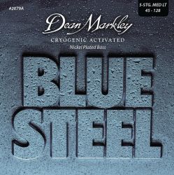 DM2679A Blue Steel NPS Комплект струн для 5-струнной бас-гитары, никелированные,45-128, Dean Markley