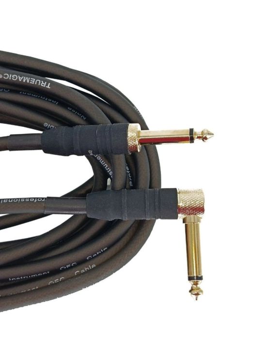 True magic TEJ004/9M Кабель инструментальный Jack 6.3 - Jack 6.3 (угловой), 9 м, черный