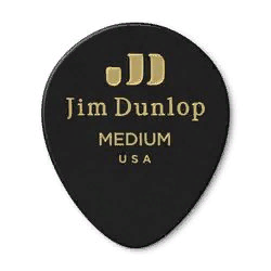 Dunlop 485P03MD Celluloid Black Teardrop Medium 12Pack  медиаторы, средние, 12 шт.