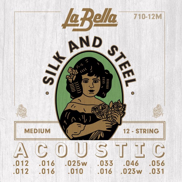 Струны для 12-ти струнной акустической гитары LA BELLA 710-12M
