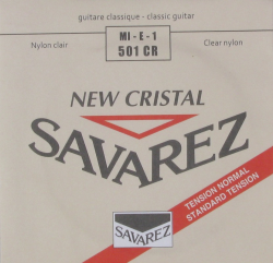 1-я струна для классической гитары SAVAREZ 501 CR NEW CRISTAL (E-29) нормального натяжения. Нейлон (New Cristal trebles)