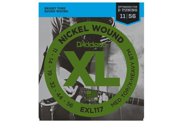 D`ADDARIO EXL117 NICKEL WOUND MEDIUM TOP/EXTRA-HEAVY BOTTOM 11-56