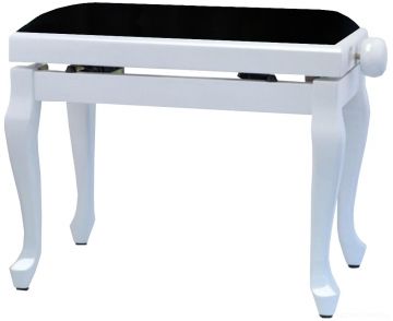 GEWA Piano Bench Deluxe Classic White Highgloss 