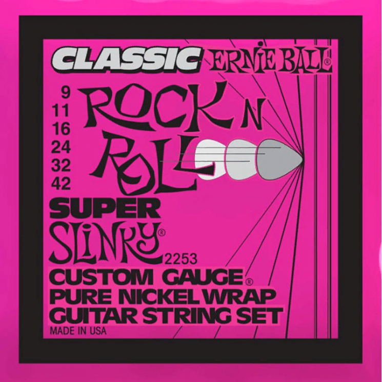 Ernie Ball 2253  струны для электрогитары Classic Pure Nickel Super Slinky 9-42