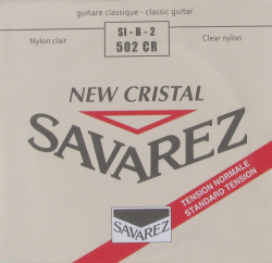 2-я струна для классической гитары SAVAREZ 502 CR NEW CRISTAL (B-33) нормального натяжения. Нейлон (New Cristal trebles)