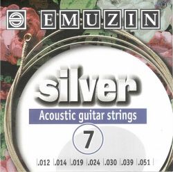 7A222 Silver Комплект струн для 7-струнной акустической гитары, 12-51, Эмузин