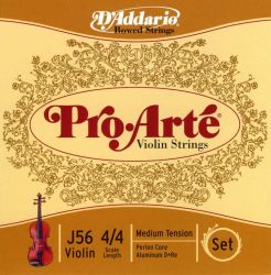 J56-4/4M-B10 Pro-Arte Струны для скрипки размером 4/4, среднее натяжение, 10 комплектов, D'Addario