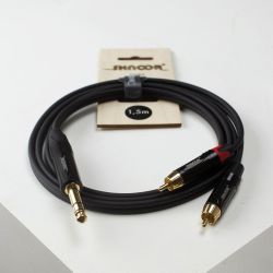 JS2RCA-0,5m Y-кабель 6,3мм стерео-2хRCA, 0.5м, SHNOOR