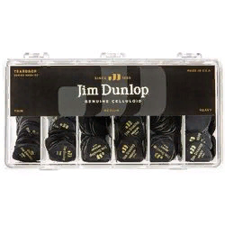 Dunlop 485003 Celluloid Black Teardrop Display  коробка с медиаторами, HV, MD, TH по 144 шт. , 432 шт