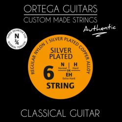 NYA34N Authentic Комплект струн для классической гитары 3/4, посеребренная медь, Ortega