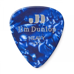 Dunlop 483P10HV Celluloid Blue Pearloid Heavy 12Pack  медиаторы, жесткие, 12 шт.