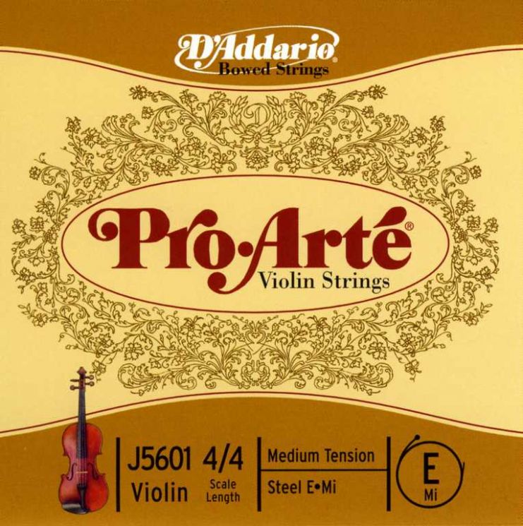 J5601-4/4M-B10 Pro-Arte Отельная струна E/Ми для скрипки размером 4/4, ср. натяж, 10шт, D'Addario