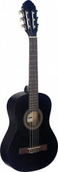 STAGG C410 M BLK - классическая гитара, размер 1/2, верхняя дека, задняя дека и обечайка: липа, гриф: композитный орех, накладка: палисандр, цвет: черный матовый