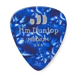 Dunlop 483P10MD Celluloid Blue Pearloid Medium 12Pack  медиаторы, средние, 12 шт.