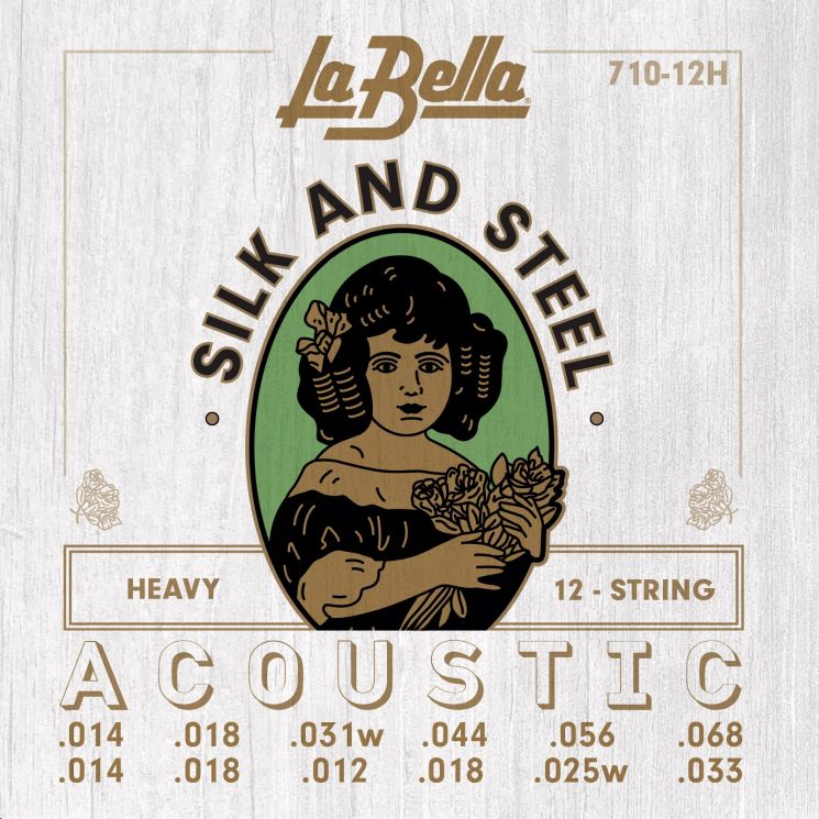 Струны для 12-ти струнной акустической гитары LA BELLA 710-12H