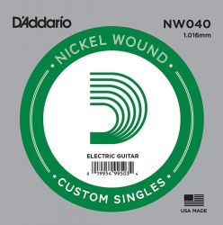 NW040 Nickel Wound Отдельная струна для электрогитары, никелированная, .040, D'Addario