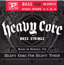 DBHCN55120 Heavy Core Комплект струн для бас-гитары, никелированные, 55-120, Dunlop